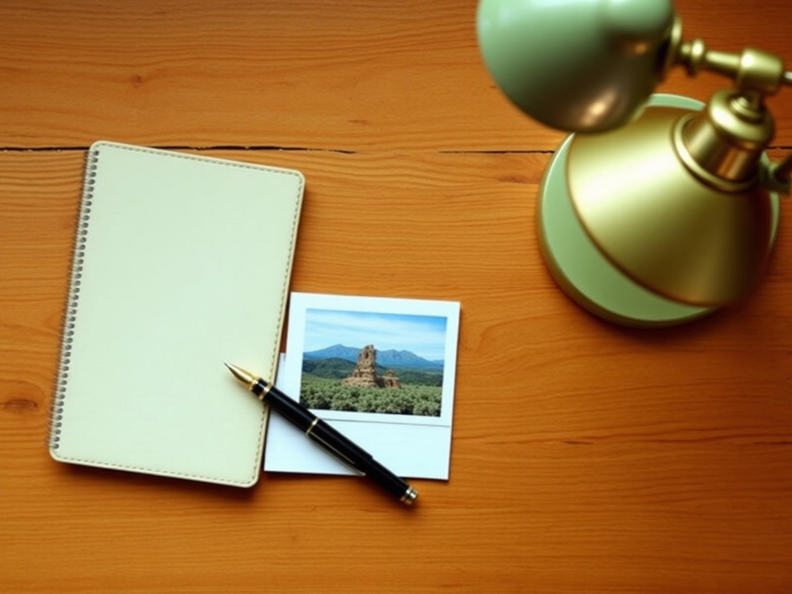 A quiet Prescott Valley advisory desk with notebook, pen, and a framed Arizona mountain photo